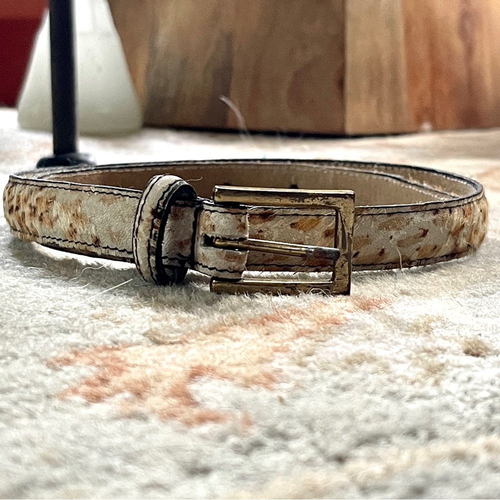 Cheetah Print Leather Belt